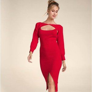 Pre-owned  Sweater Dress With Shrug Size M